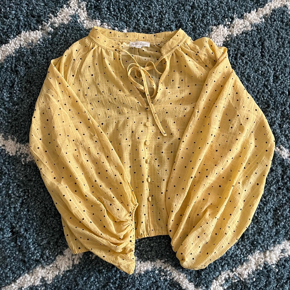 By The River, boutique brand, yellow boho top, size small